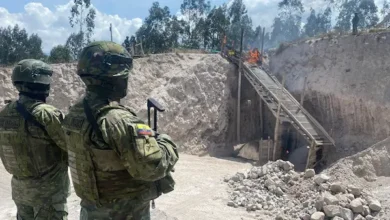 Ejército destruye mina ilegal de material pétreo en Riobamba