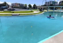 Pileta del Parque Infantil convertida en piscina pública en Riobamba
