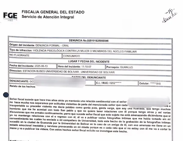 Denuncia que reposa en la Fiscalía y que, al parecer, el poder económico impediría que se considere