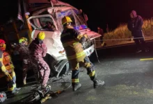 Hombre atrapado en accidente de tránsito en Guano