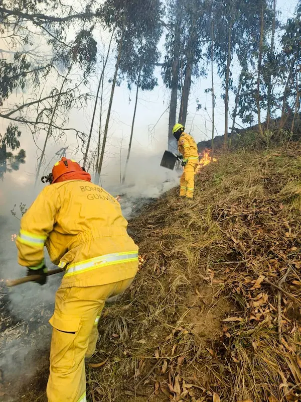 Los Caballeros del Fuegos se retiraron una vez que apagaron todos los puntos calientes