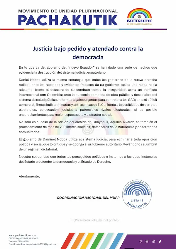 Señalamientos por persecución política