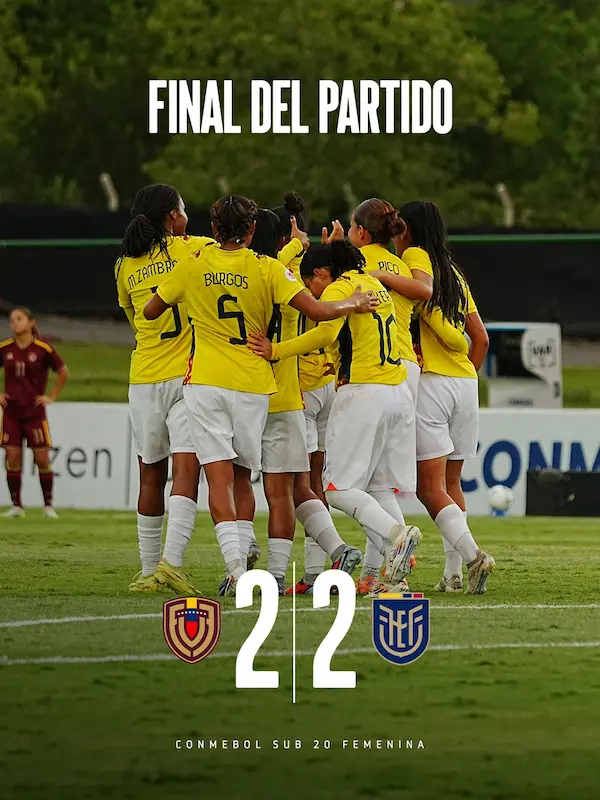Ecuador sub 20 femenino empató con Venezuela.