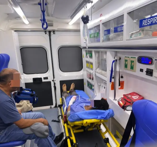 Durante todo el traslado fue monitoreado su estado