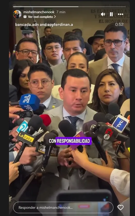 Mishel Mancheno en historias de Instagram.