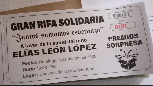 Como iniciativa, se ha organizado una rifa solidaria