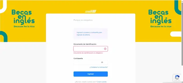 Pasos para postular a las becas Because He Is Nice 2026. Créditos captura de pantalla del sistema.