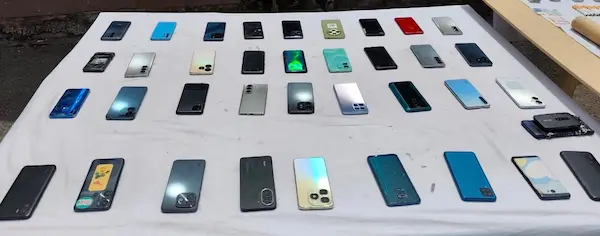 Detalle de objetos decomisados durante el operativo