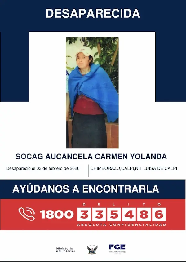 Desaparece mujer en Riobamba