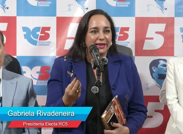 La presidenta del movimiento, Gabriela Rivadeneira