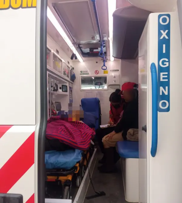 Durante todo el trayecto la paciente fue monitoreada