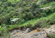 Caluma: crecida de río genera alerta en casas de Charquiyacu.