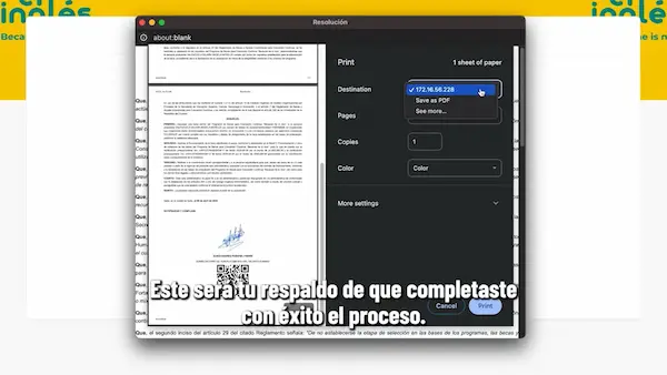 Descargue la firma de contrato becas de inglés.