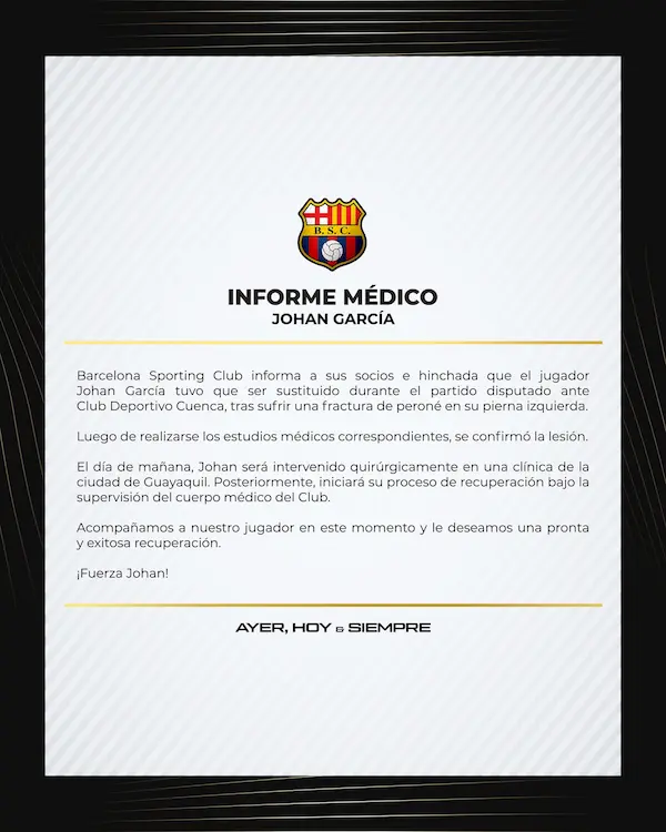 Comunicado oficial del cuadro torero.
