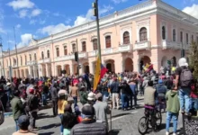 Movilización en Riobamba 2026 contra leyes de Daniel Noboa