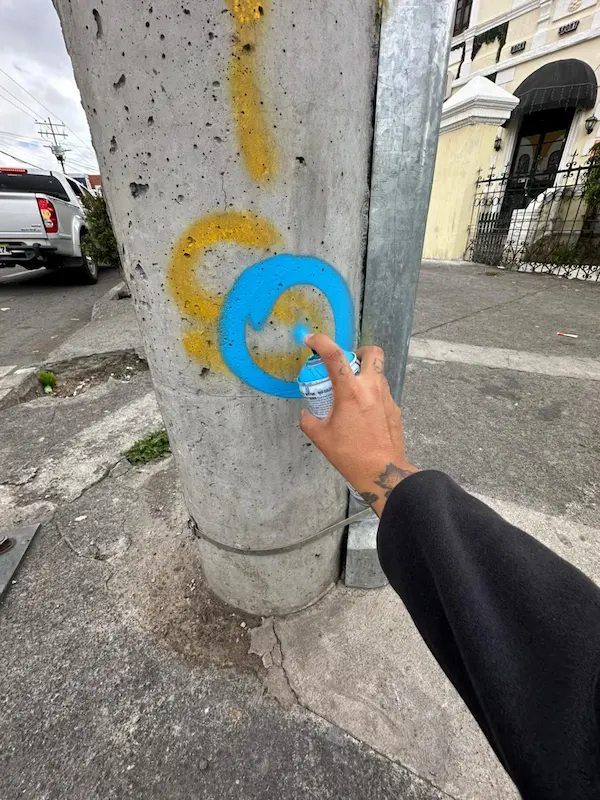 Los postes a ser intervenidos fueron marcados