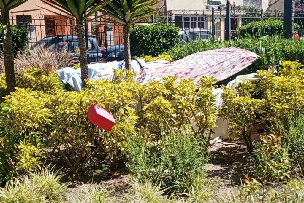 Municipio desaloja carpas improvisadas en parque de Latacunga.