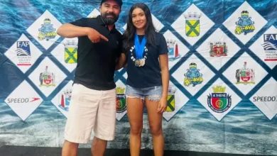 Nadadora riobambeña gana medallas de oro en torneo brasileño. FUENTE: Cortesía.