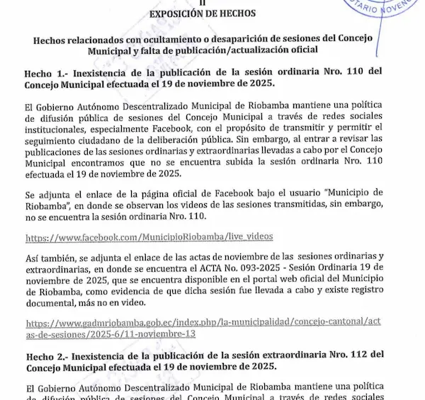 Razones presentadas en el pedido de remoción.