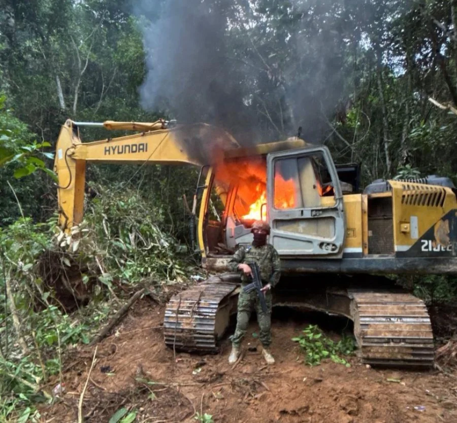 San Juan Bosco Ejército desarticula campo de minería ilegal.