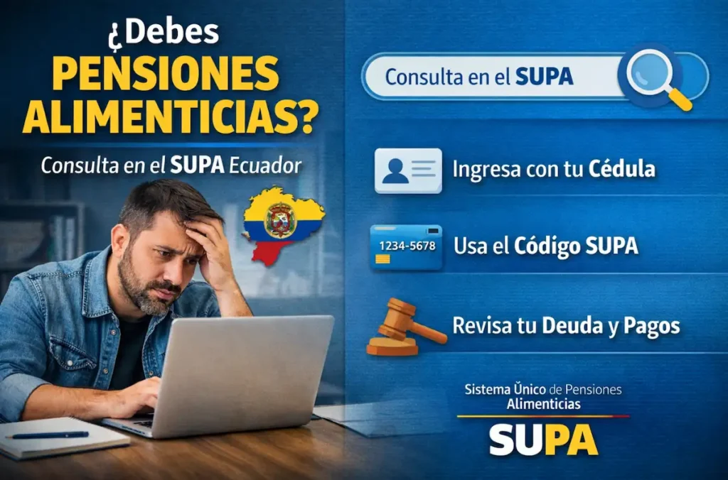 Requisitos para consultar en el SUPA valores pendientes de pensiones alimenticias.